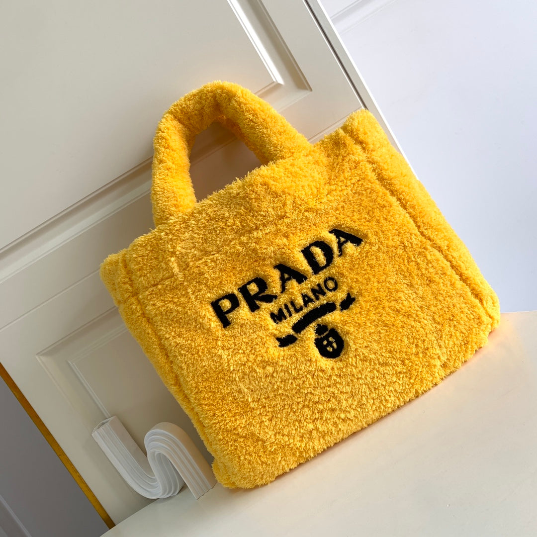 Fur Prada Tote - Yellow