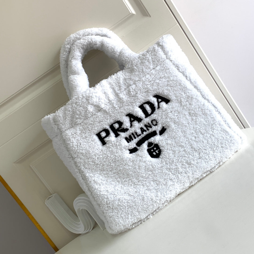 Fur Prada Tote - White