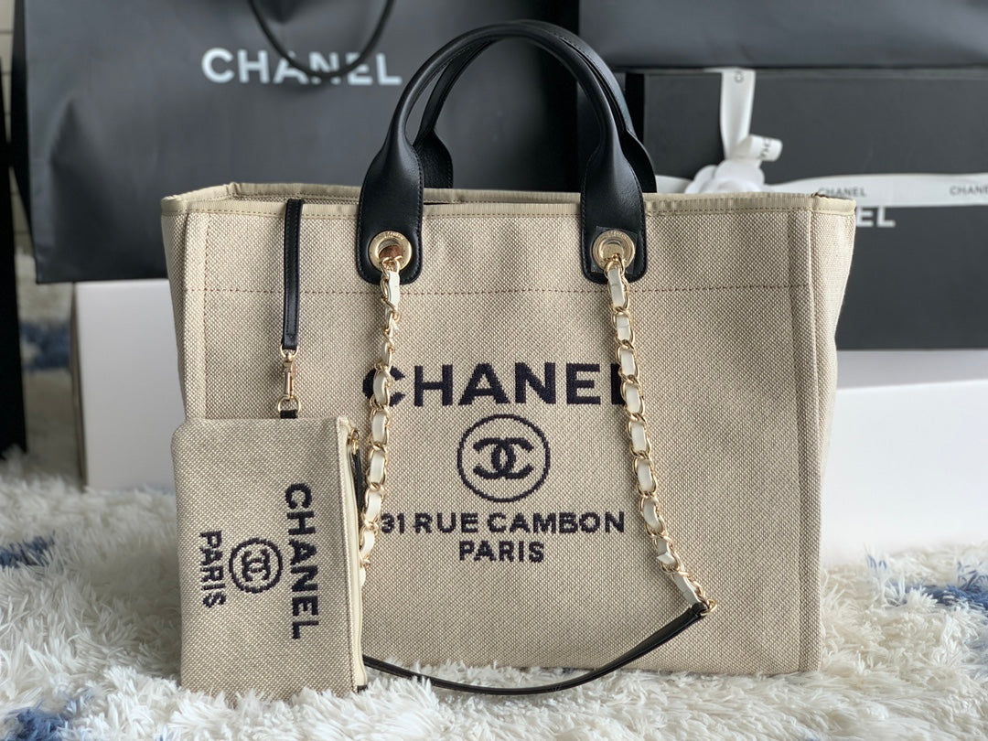 CC Tote - Beige/Black