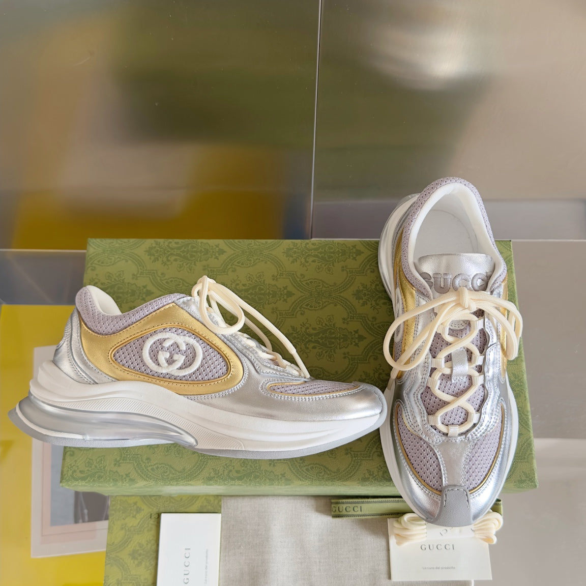 GG Run Sneakers - Silver
