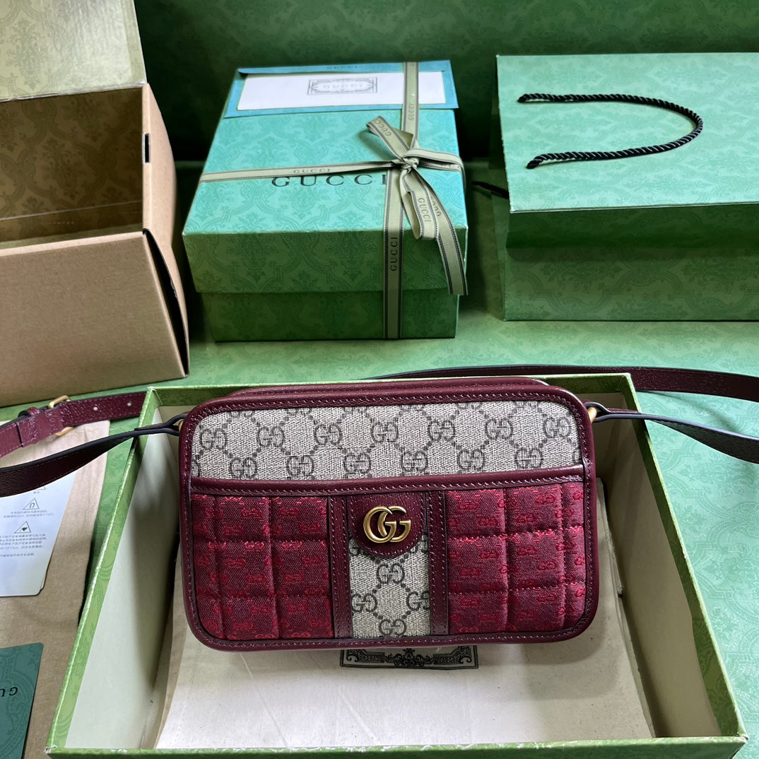 GG Canvas Crossbody - Burgundy
