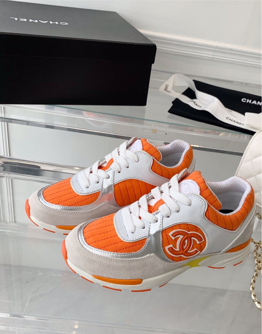 Quilted CC Sneaker-Orange