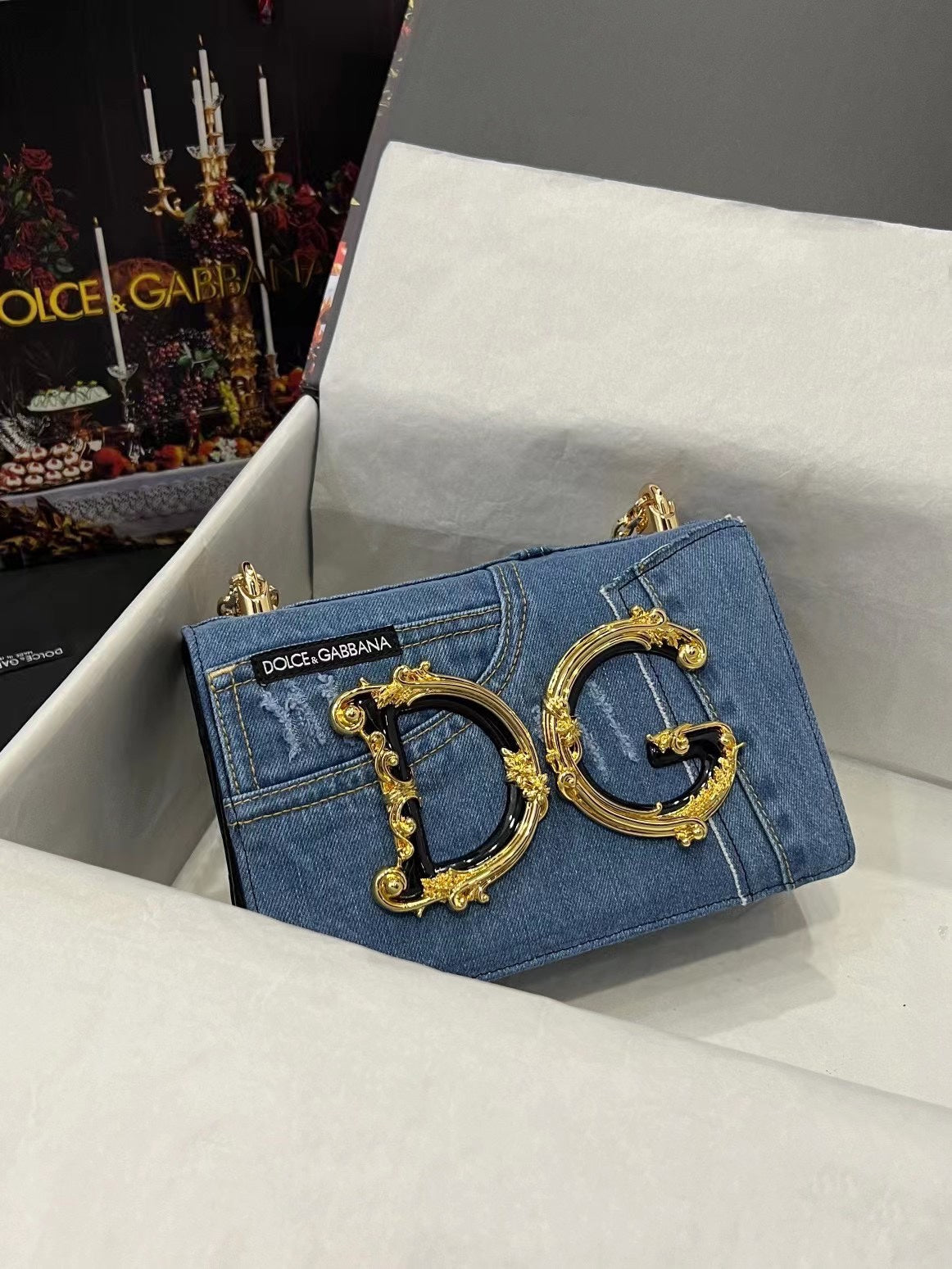 DG Denim Crossbody Bag