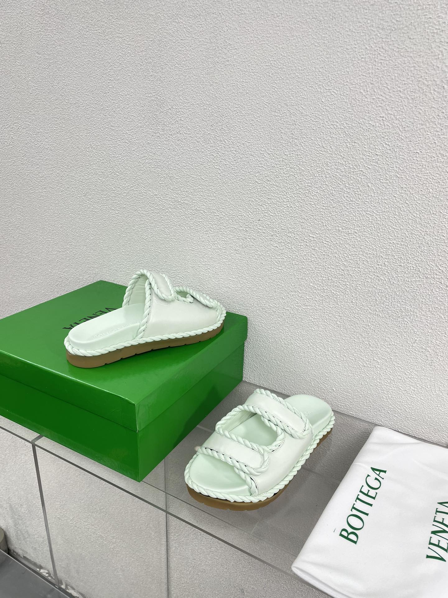 Bottega V Braided Slide - Mint