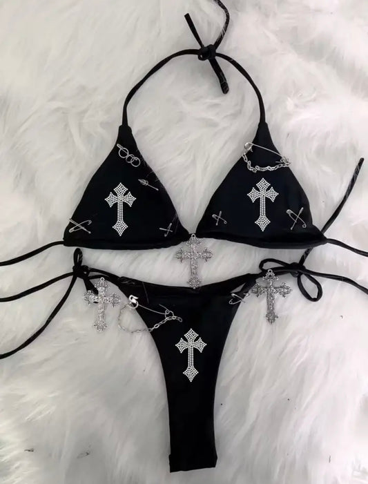 Rhinestone Bikini - Cross