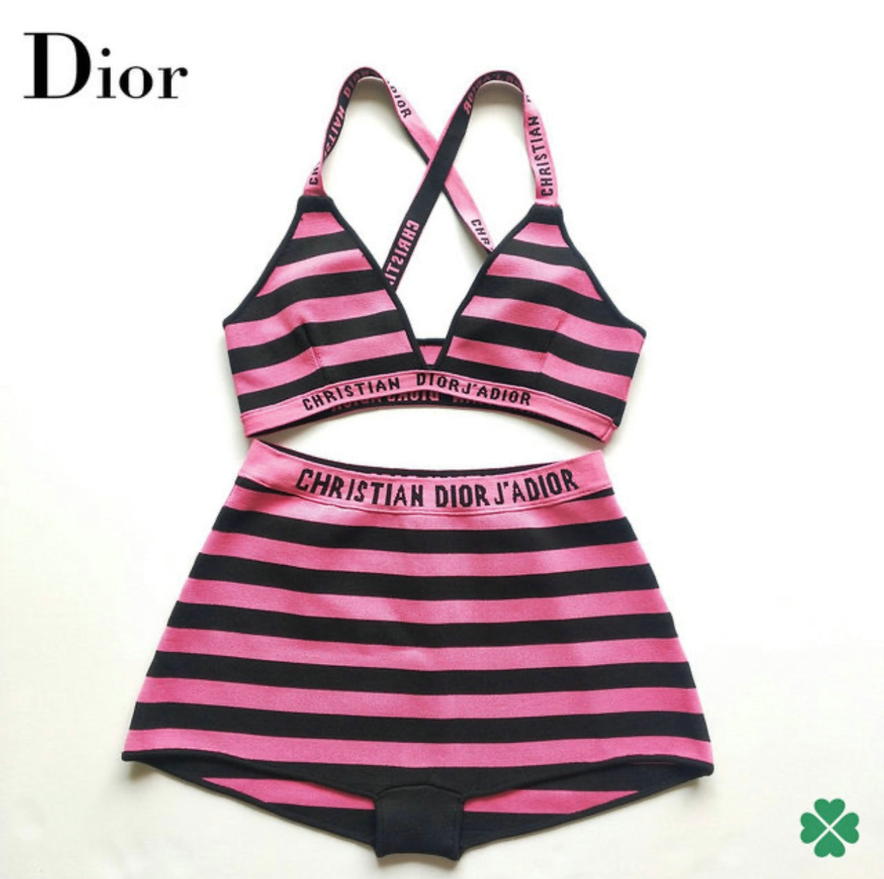 Dior 2 piece stripped short set