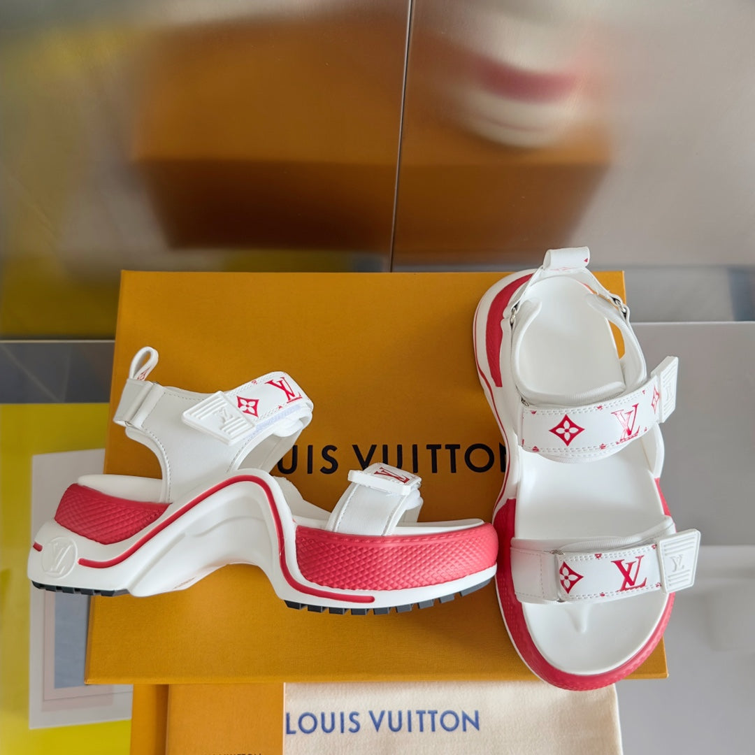 Louis V Arch Sandals - Red