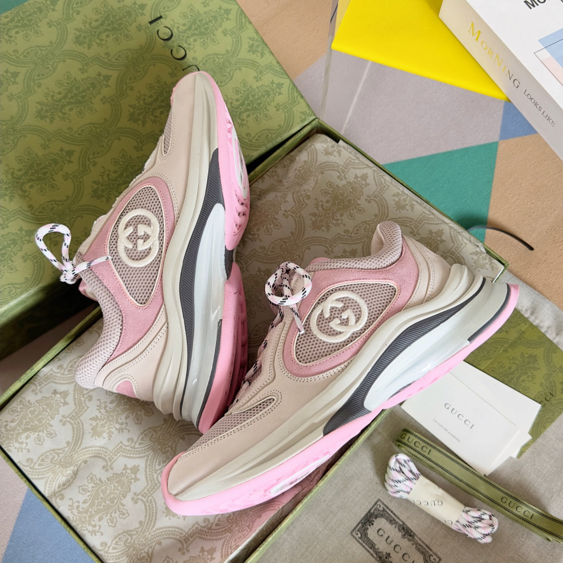 GG Run Sneaker - Pink/Ivory