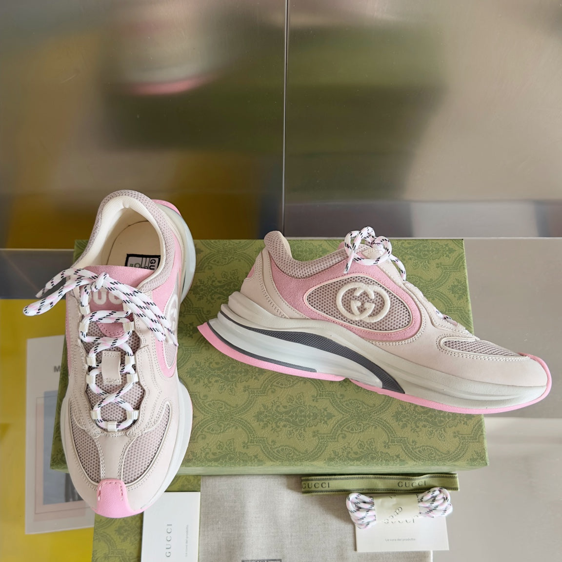 GG Run Sneaker - Pink/Ivory