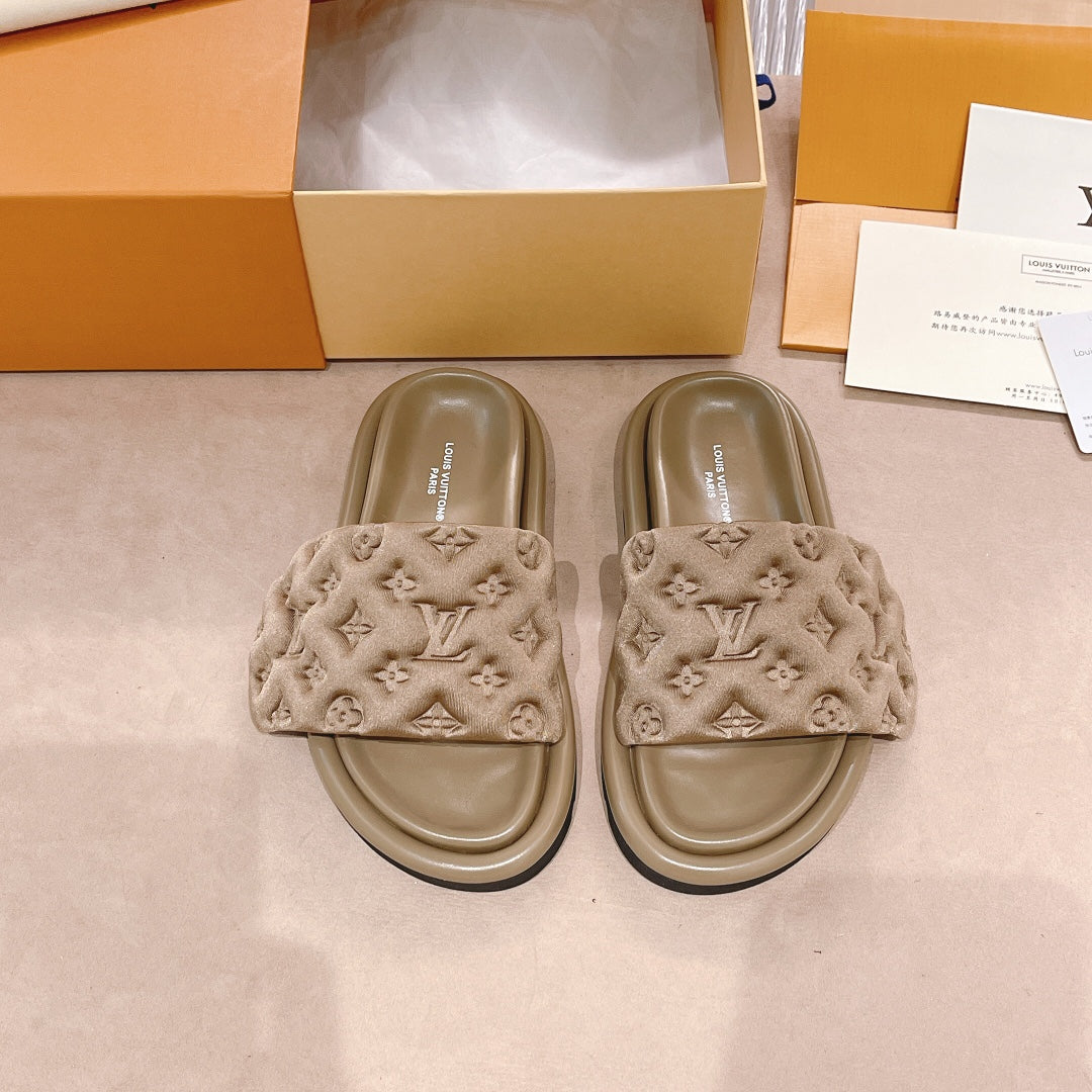 LV puff slides – Azure Luxuries